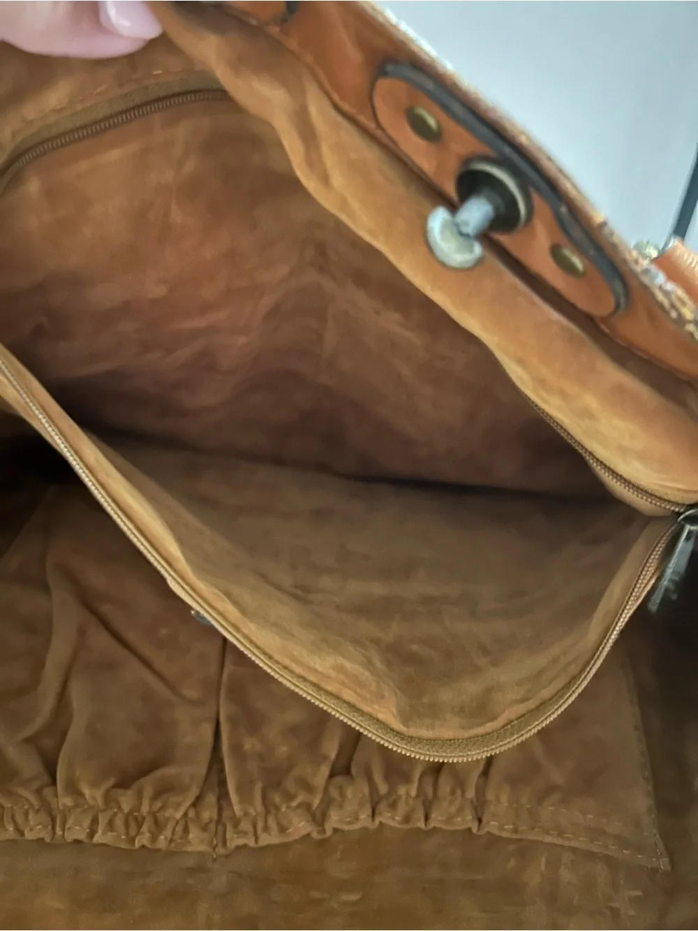 Patricia Nash Cutout Leather Tote Bag in Tan